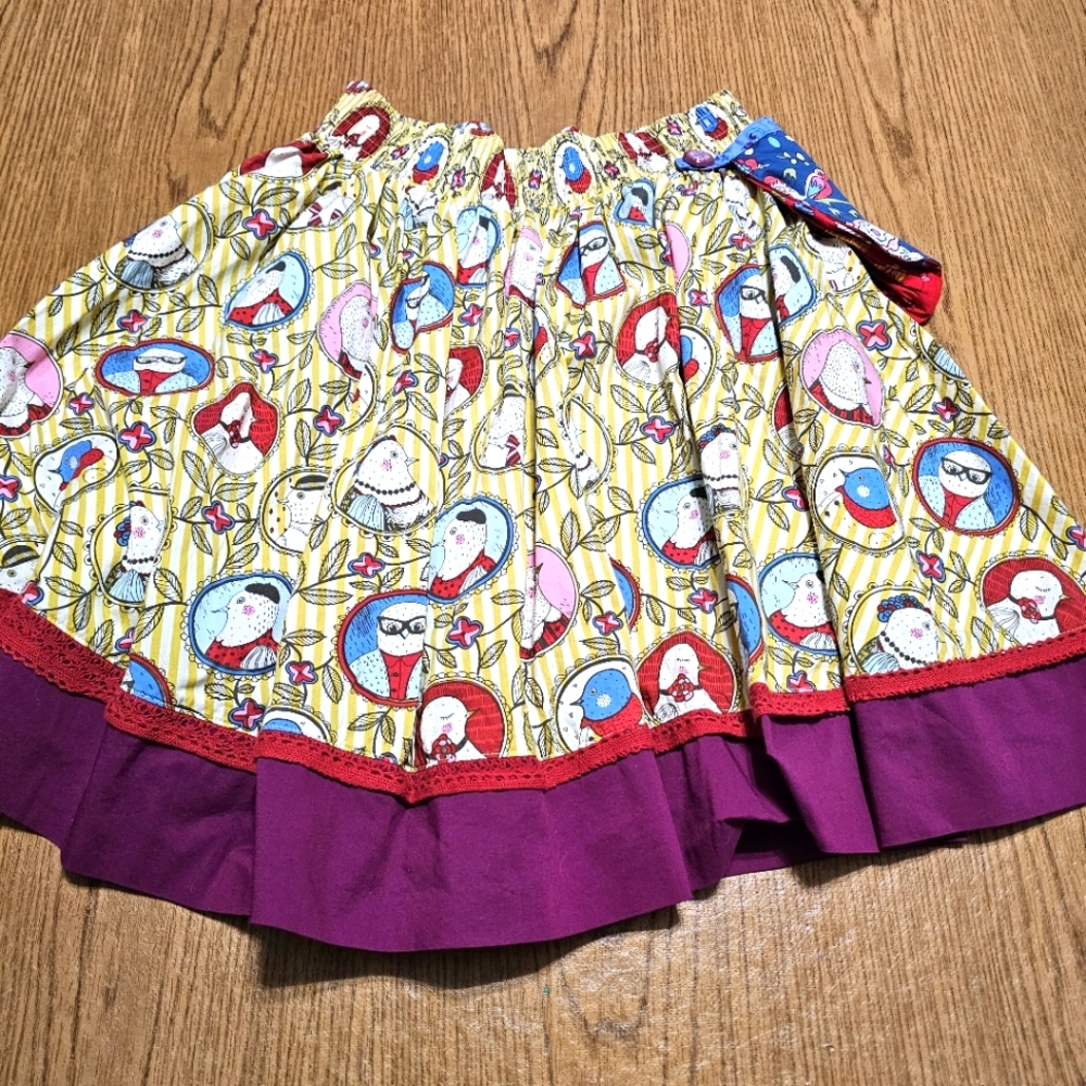 Matilda Jane Paint By Numbers Bird Skirt Size 14